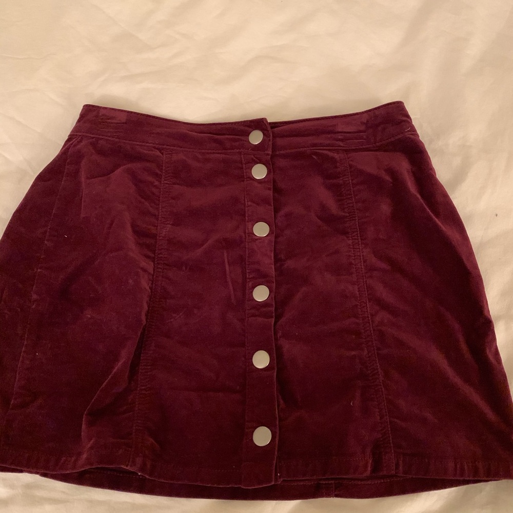 Brandy Melville Burgundy Suede Skirt